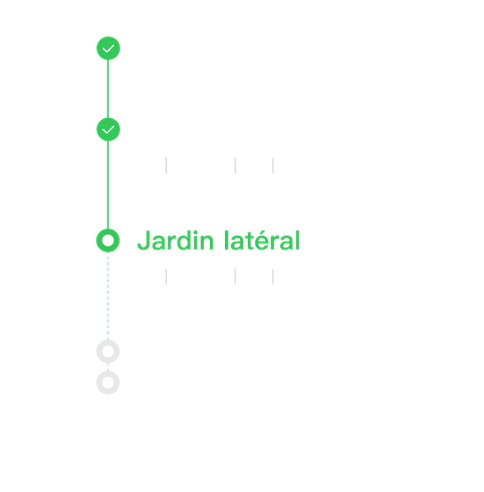 Smart lawn mowing schedule timeline and OTA update notification indicator
