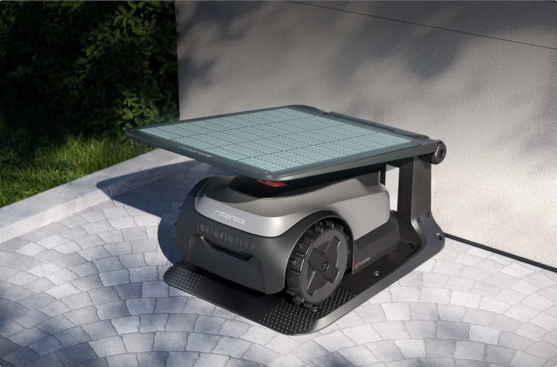 Sustainable solar charger kit capturing sunlight to recharge the robot mower