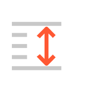 Specification icon for 20 to 80 mm flexible cutting height adjustment